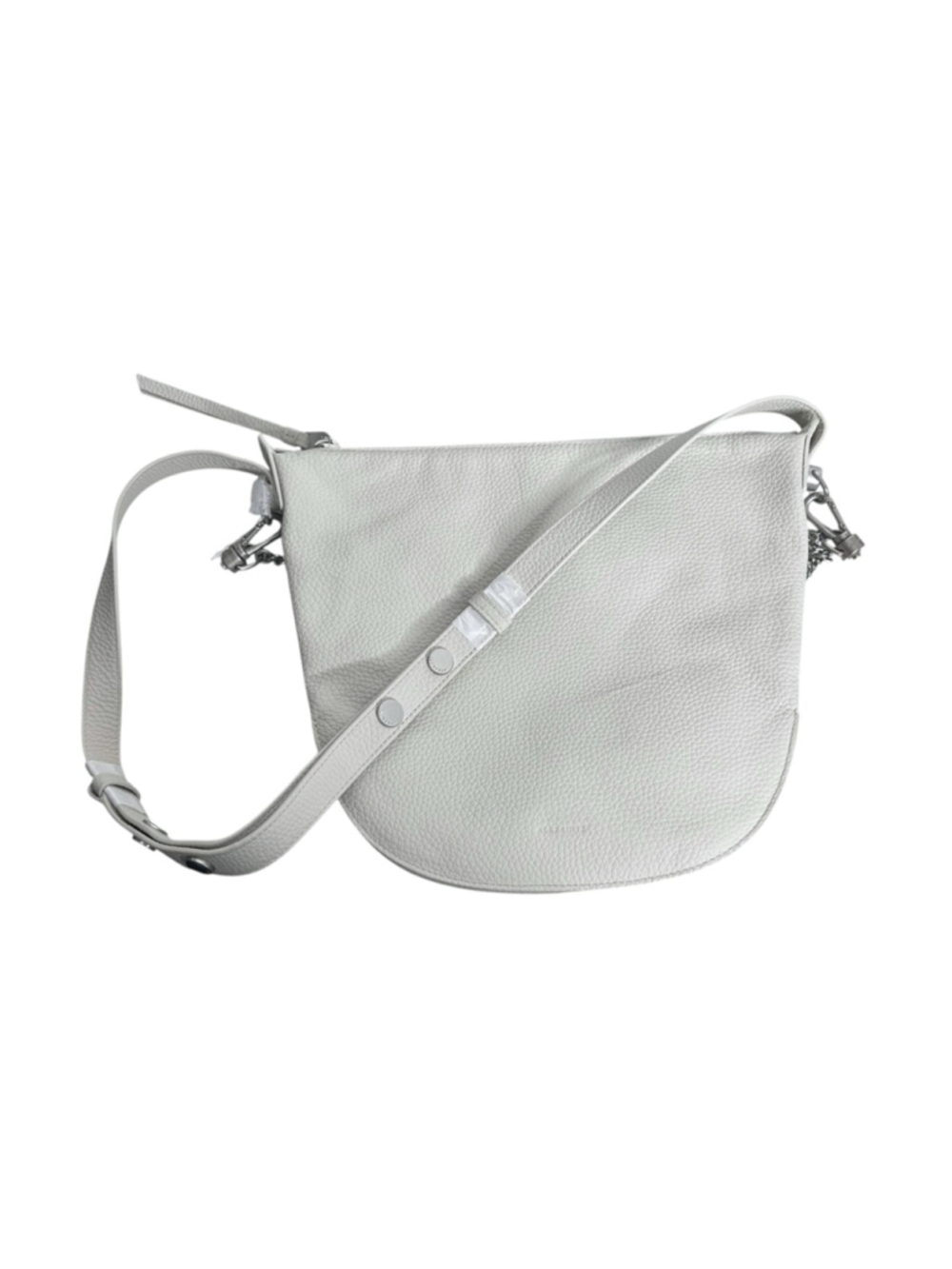 ALLSAINTS Blake Leather Shoulder Bag Pampas White Silver Hardware *FLAWED* - Picture 14 of 16